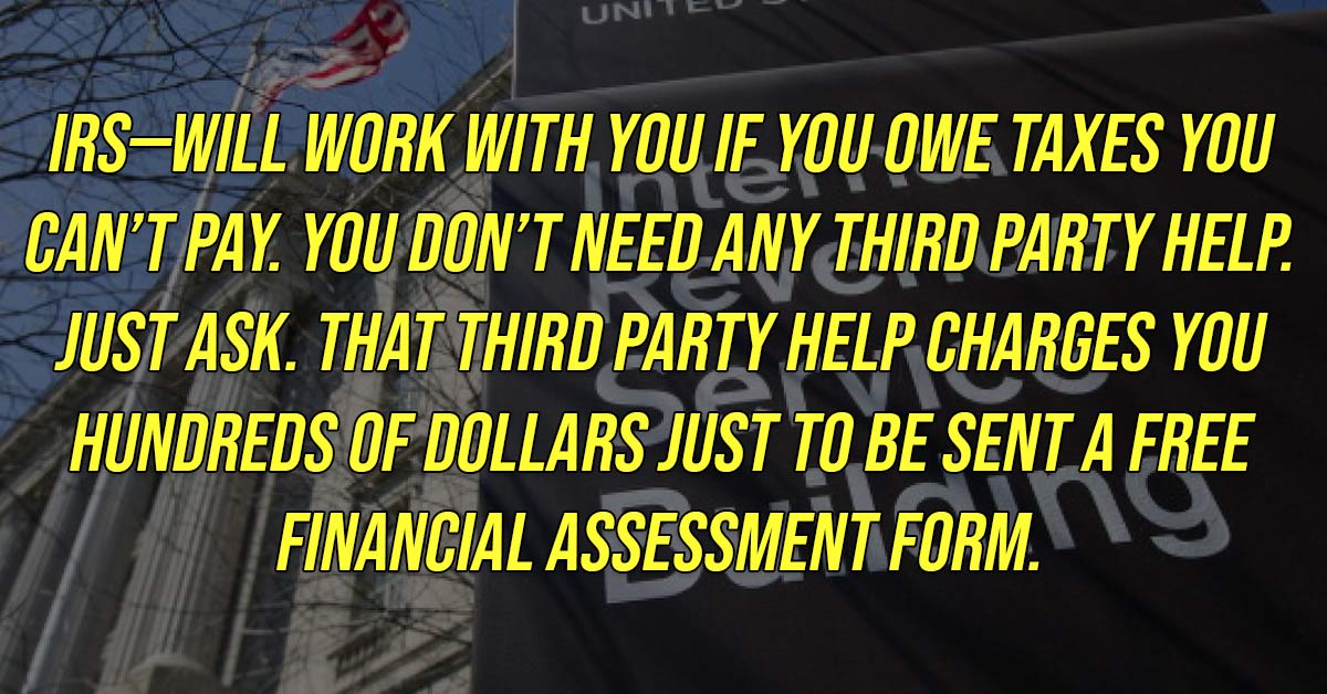 mad elephants at the door - Un You If You Owe Taxes You IrsWill Work With You If You Owe Taxes You Can'T Pay. You Don'T Need Any Third Party Help. Just Ask. That Third Party Help Charges You Hundreds Of Dollars Just To Be Sent A Free Financial Assessment 