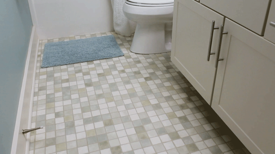 bathroom floor small tile -