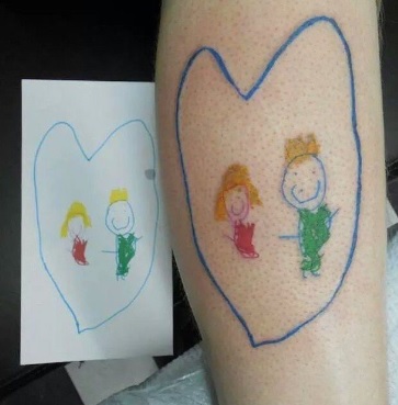 kids drawing tattoo