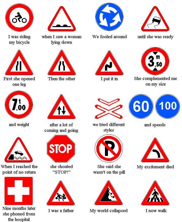 funny story through traffic signs