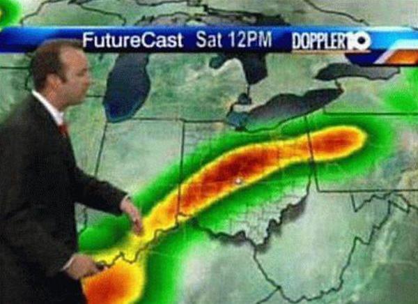 this guy has an odd shaped forecast
