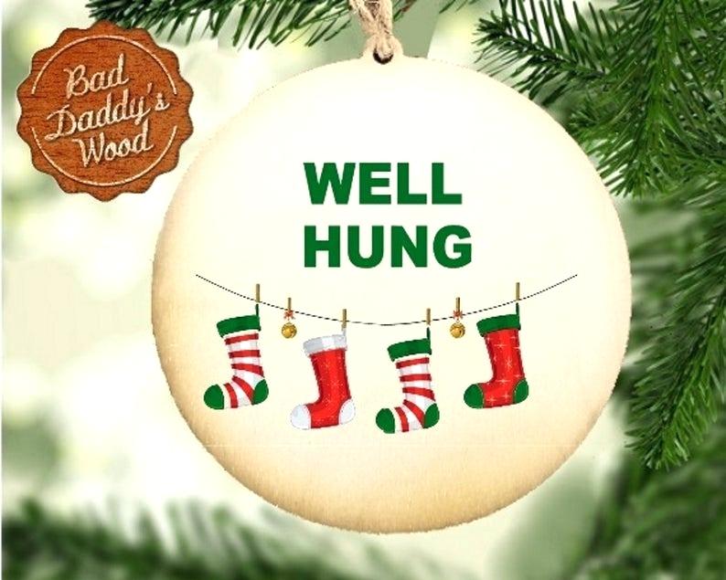 office christmas ornament - Bad Daddys Wood Well Hung