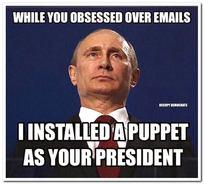 photo caption - While You Obsessed Over Emails Occupy Democrats I Installed A Puppet As Your President