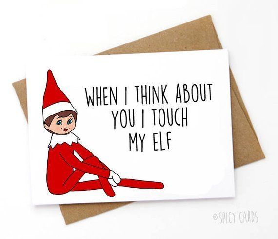 funny xmas cards - When I Think About You | Touch My Elf