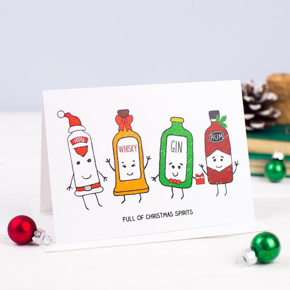 funny christmas cards - Full Of Christmas Spirits
