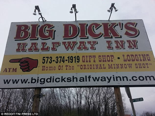 funny business signs - Big Dick'S Halfway Inn 5733741919 Gift Shop Lodging Home Of The "Original Minnow Shot" Atm RedditTni Press Ltd