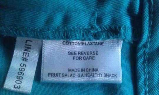 Hilarious Clothing Tags You've never noticed.