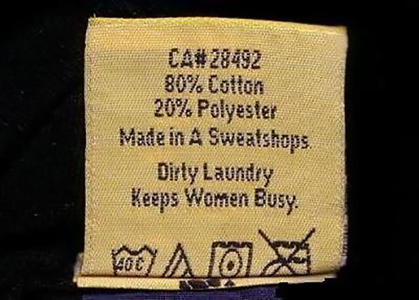 Hilarious Clothing Tags You've never noticed.