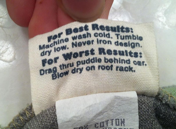 Hilarious Clothing Tags You've never noticed.