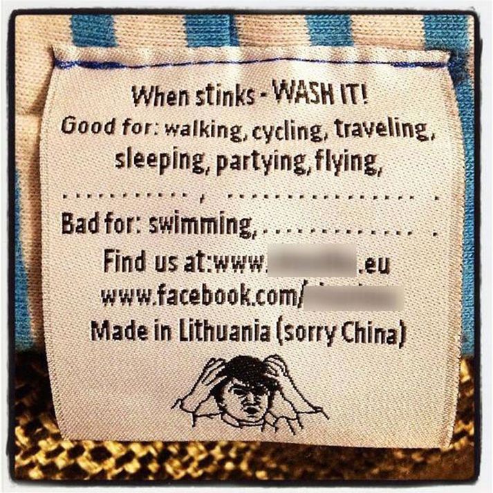 Hilarious Clothing Tags You've never noticed.