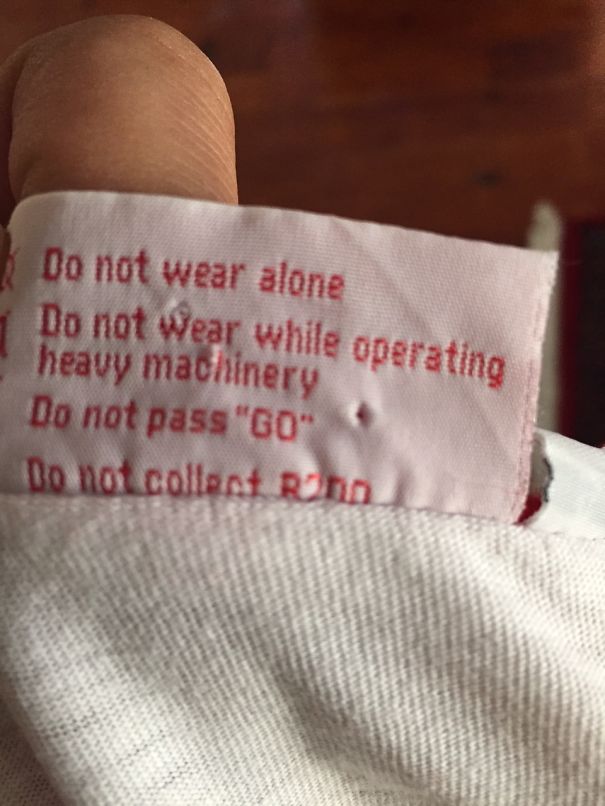 Hilarious Clothing Tags You've never noticed.