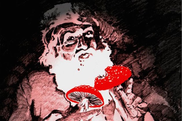 psychedelic santa claus mushroom