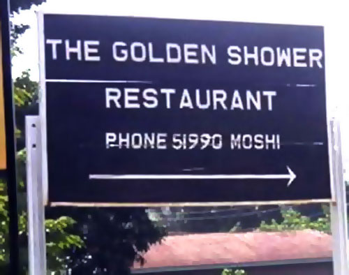 rudest funniest - The Golden Shower Restaurant Phone 51990 Mosh!