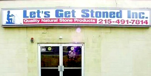 signage - Let's Get Stoned Inc. Quality Natural Stone Products 2154917814 az