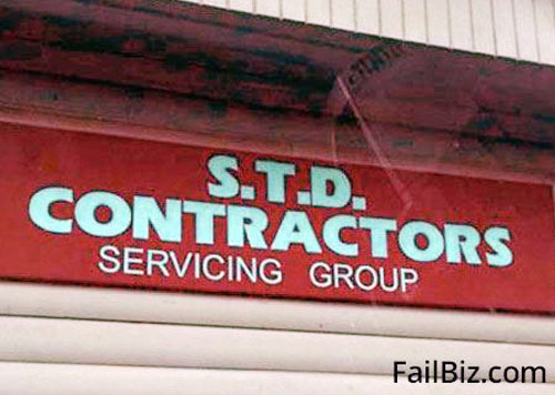 funny business names - S.T.D. Contractors Servicing Group FailBiz.com