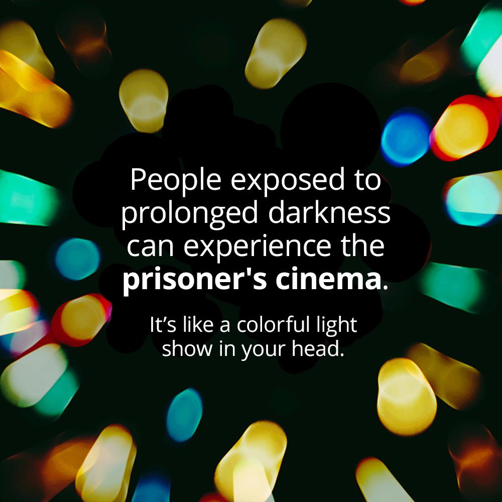 phosphenes light - People exposed to prolonged darkness can experience the prisoner's cinema. It's a colorful light show in your head.