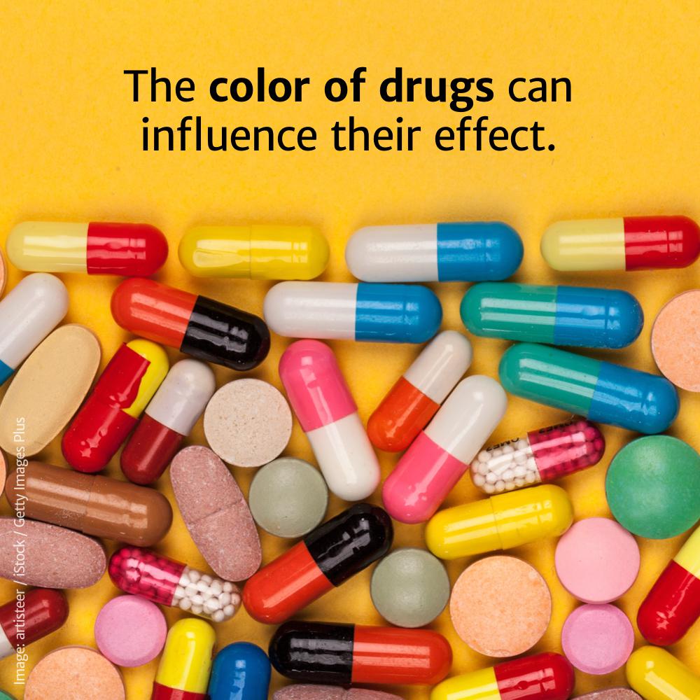 pill - The color of drugs can influence their effect. Image artisteer iStock Getty Images Plus