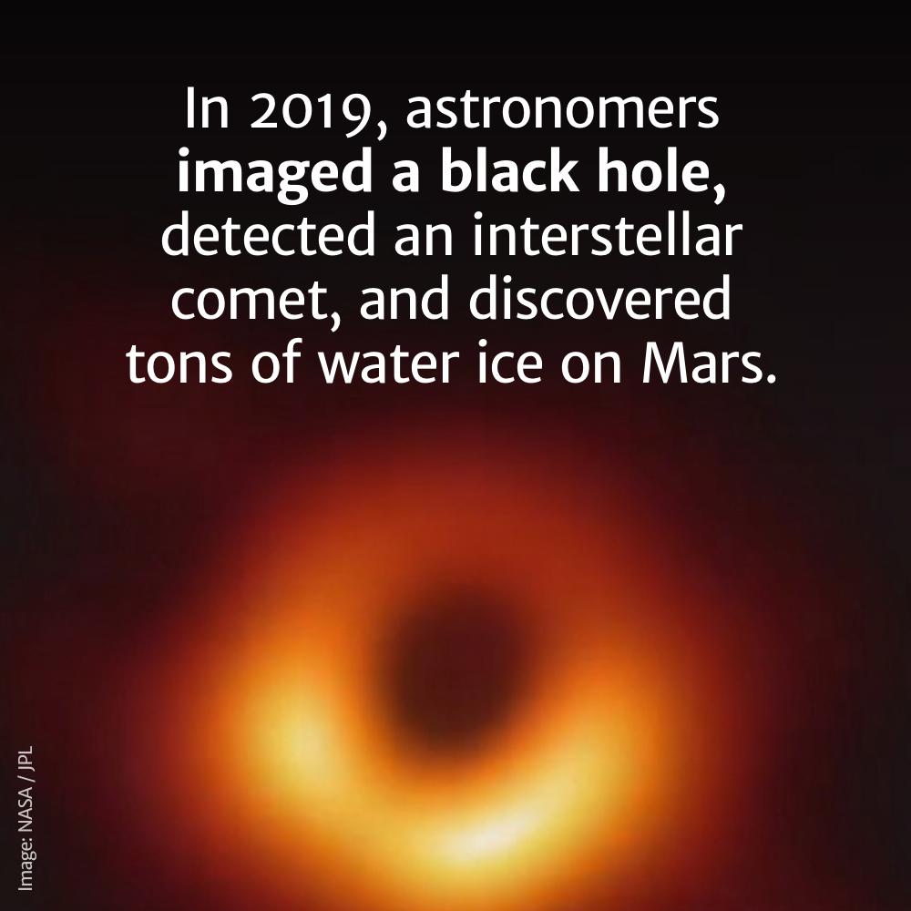 daryn kagan rush limbaugh - In 2019, astronomers imaged a black hole, detected an interstellar comet, and discovered tons of water ice on Mars. Image NasaJpl