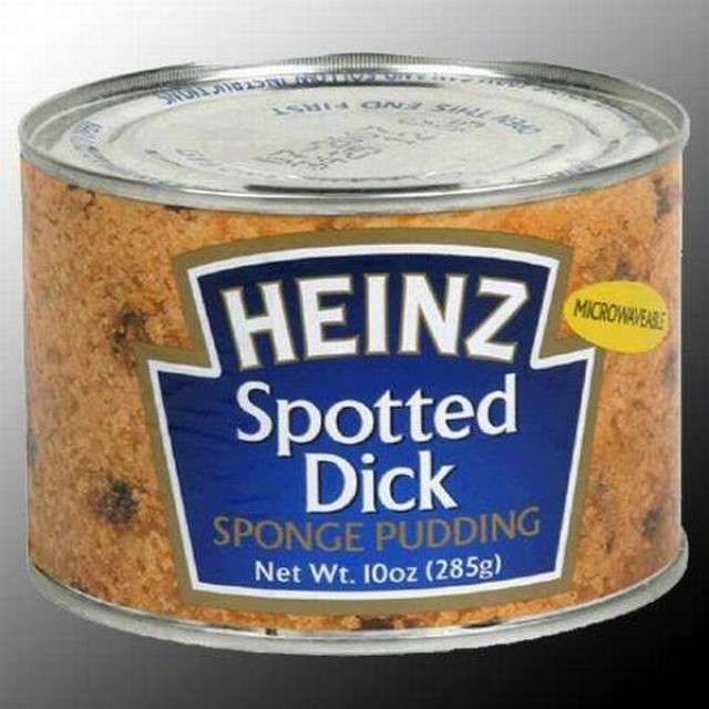 funny canned foods - Heinz Cow Spotted Dick Sponge Pudding Net Wt. 10 oz 285g