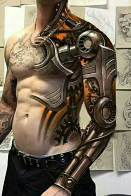 robot tattoos