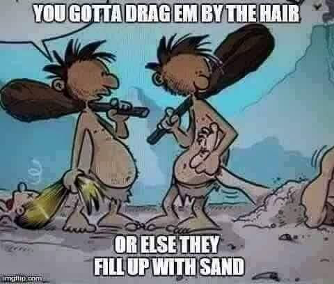 You Gotta Drag Em By The Hair Or Else They Fill Up With Sand imtip.com