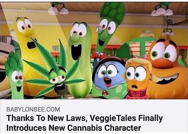 cannabis carl veggietales - Babylonbee.Com Thanks To New Laws, Veggie Tales Finally Introduces New Cannabis Character