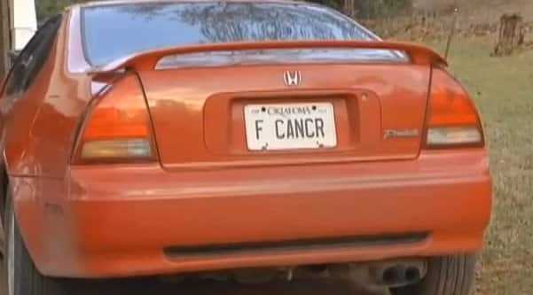 fuck cancer license plate frame