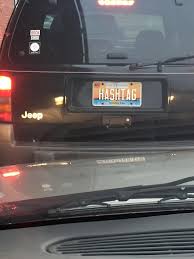 funny license plates - Hashtag