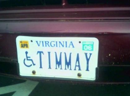 timmy license plate - Apr Virginia '05 & Timmay