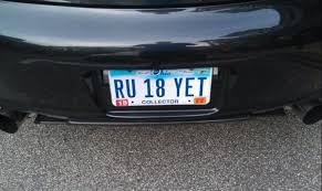 funny license plates - Ru 18 Yet