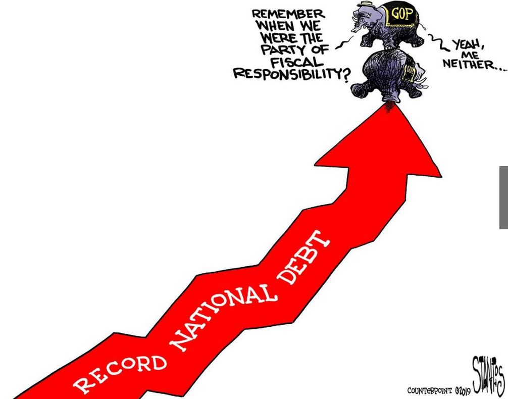 clip art - Remember When We Were The Party Of Fiscal Responsibili Yeah, Me Neither., Recor National Debal Counterpoint 02019 Um