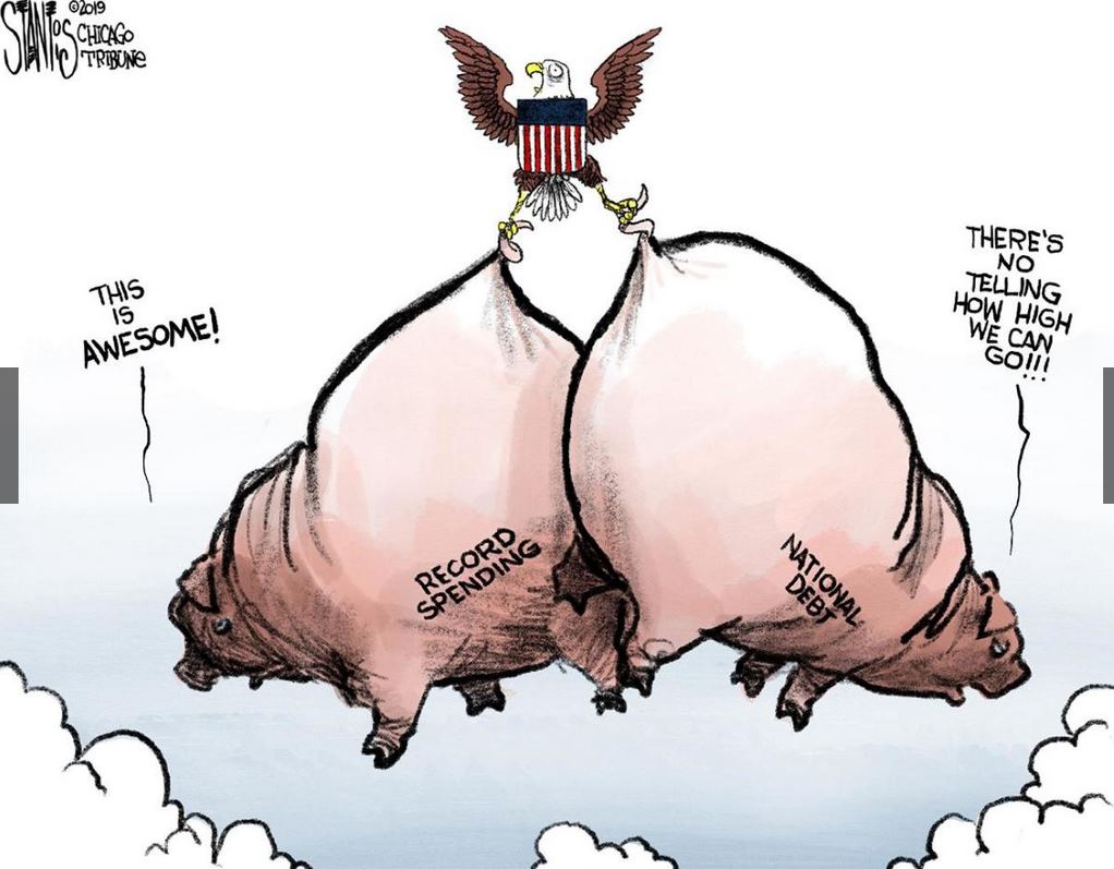 national debt cartoon - 43 02019 Tribune There'S This No Telling How High We Can Goin Awesomei Record Spending National Debt