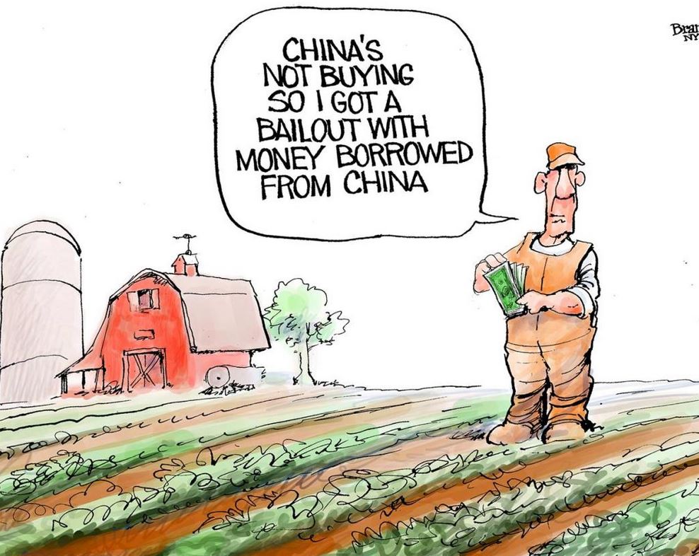 cartoon - Brar Ny China'S Not Buying So I Got A Bailout With Money Borrowed From China 9. V roozevec ic. 2 ou 1 so sa Qxen
