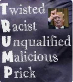 photo caption - Twisted Racist Unqualified Malicious Prick