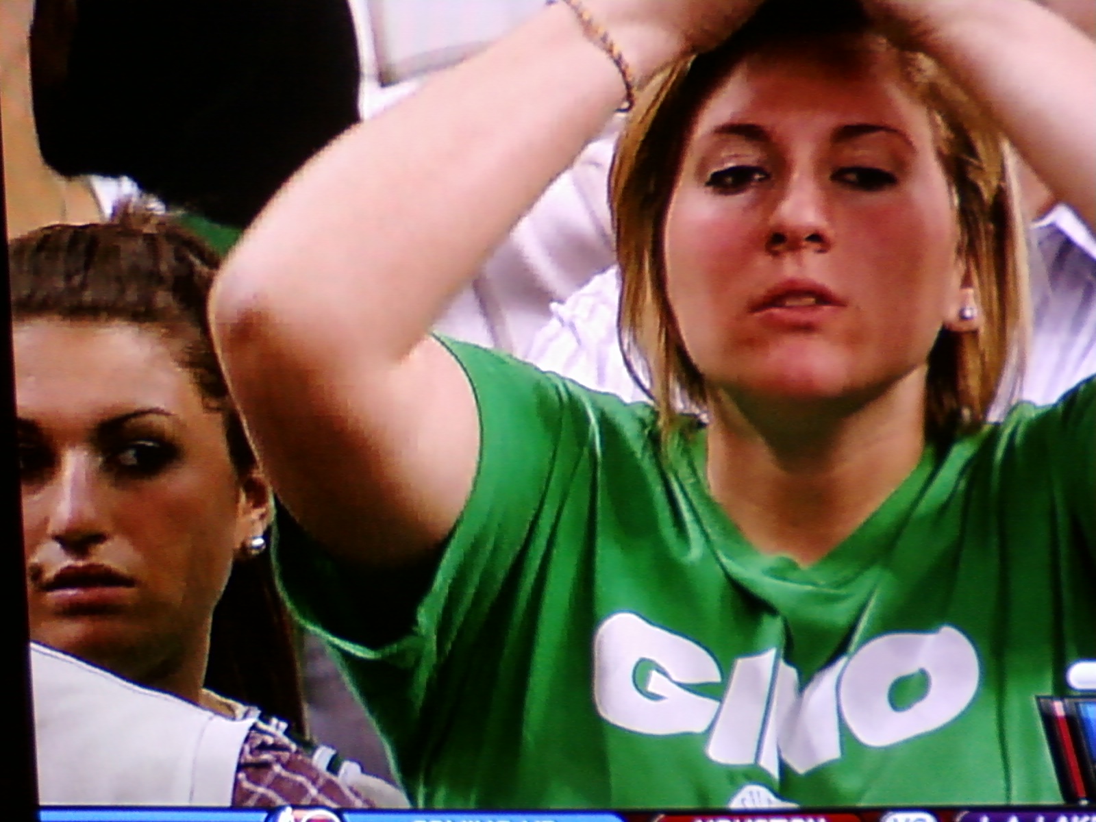 Have you seen Austin Powers? Yeah, we all know the part where Dr. Evil makes fun of the assistants mole. Well, this girl in the left of this picture may have beat that guy out. During the Celtics amazing comeback against the Magic in the 5th game of the series.