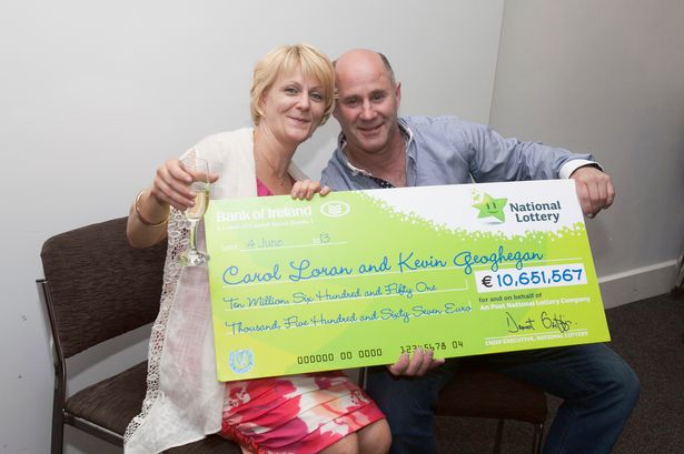 ireland lotto winner - Bank of tratand National Lottery Carol Loran and Kevin Geoghegan Taw Willian Sow Hundeed and sety One 10,651,567 Thousand Plane Hundred and Sixty Seven Euro no m m 3225178 04 000000 Od 0000