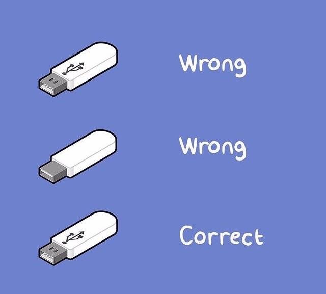 insert usb - Wrong Wrong Correct