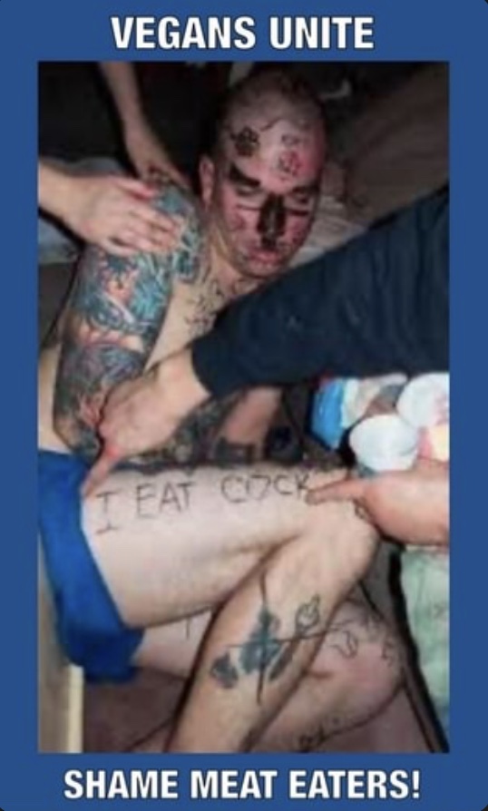 tattoo - Vegans Unite Shame Meat Eaters!