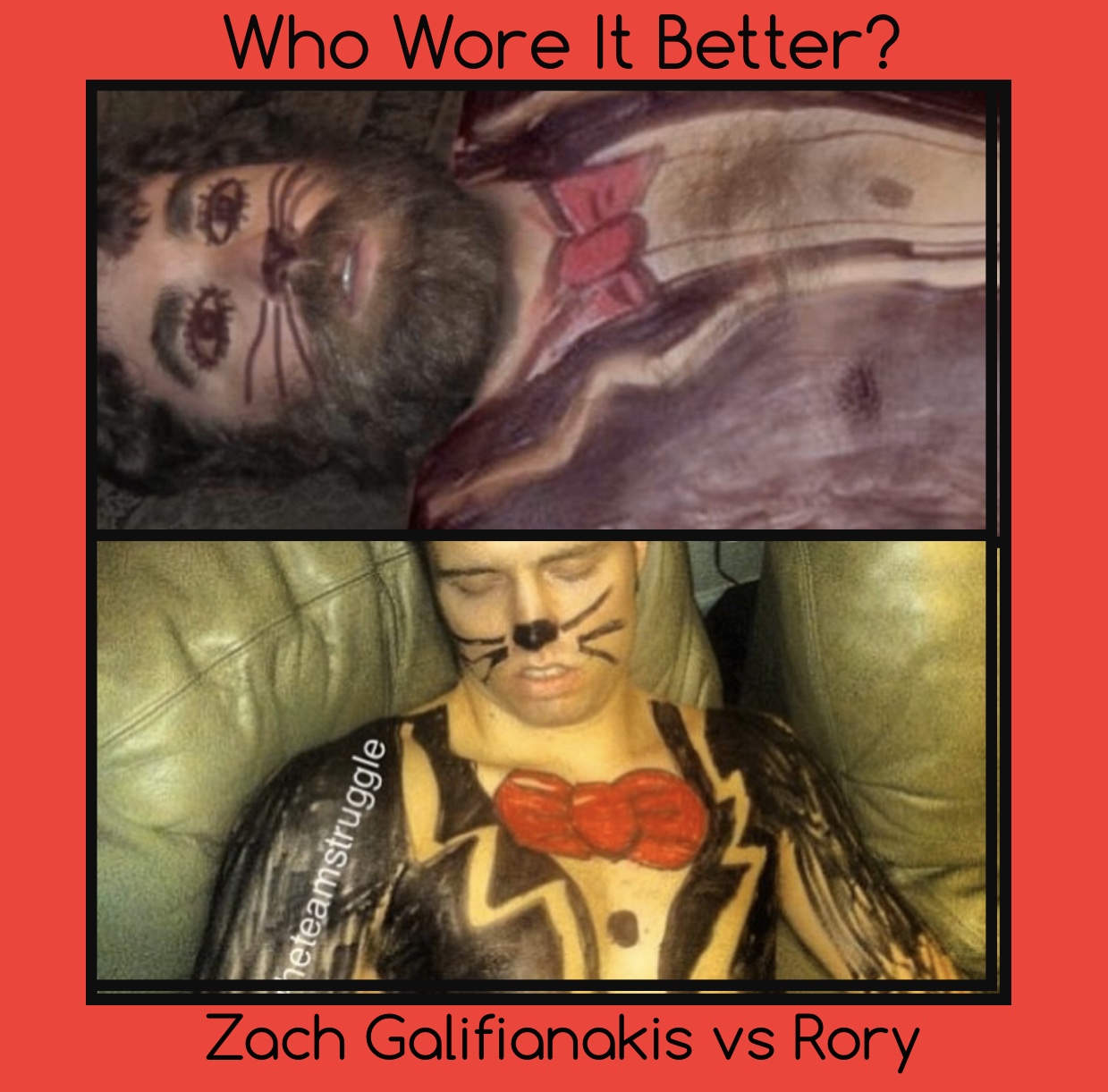 drunk sharpie tuxedo - Who wore it better? heteamstruggle Zach Galifianakis vs Rory