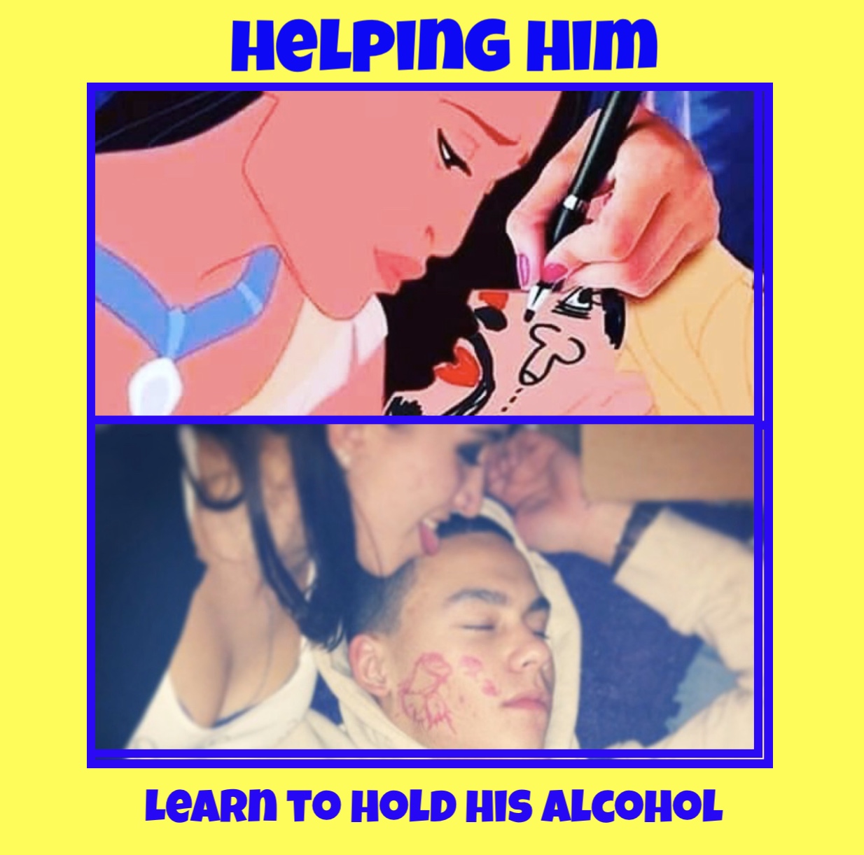 photo caption - Helping Him Learn To Hold His Alcohol