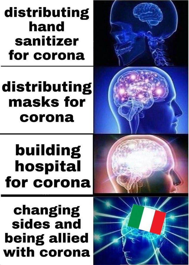 panic at the disco songs memes - distributing hand sanitizer for corona distributing masks for corona building hospital for corona changing sides and being allied with corona