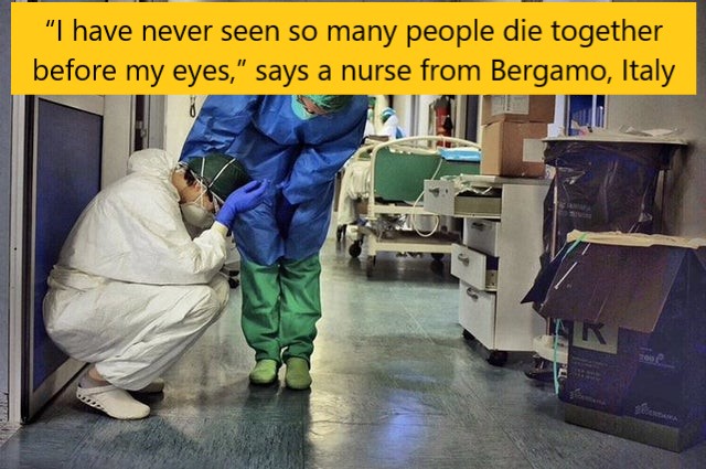 medical examiner - "I have never seen so many people die together before my eyes," says a nurse from Bergamo, Italy