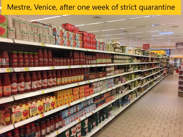 supermarket - Mestre, Venice, after one week of strict quarantine