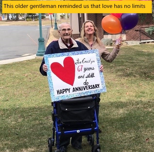 Coronavirus - This older gentleman reminded us that love has no limits Ive Lord you 67 years and still do Happy Anniversary