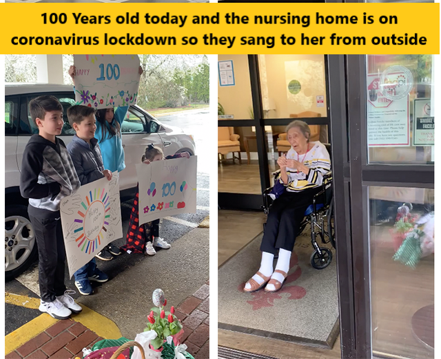 vehicle - 100 Years old today and the nursing home is on coronavirus lockdown so they sang to her from outside a 100