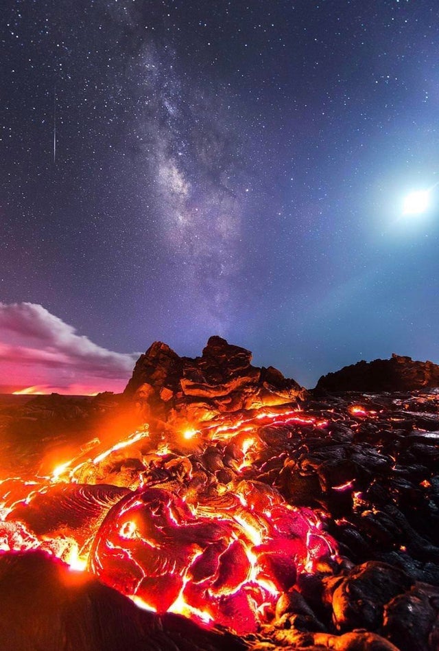 lava meteor milky way