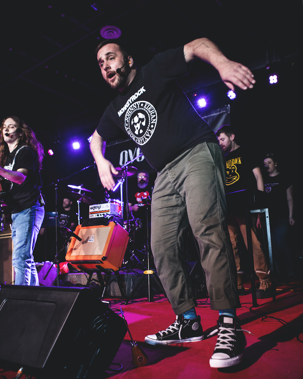 This Kids' Rock Band's members all wear shirts tributing other bands