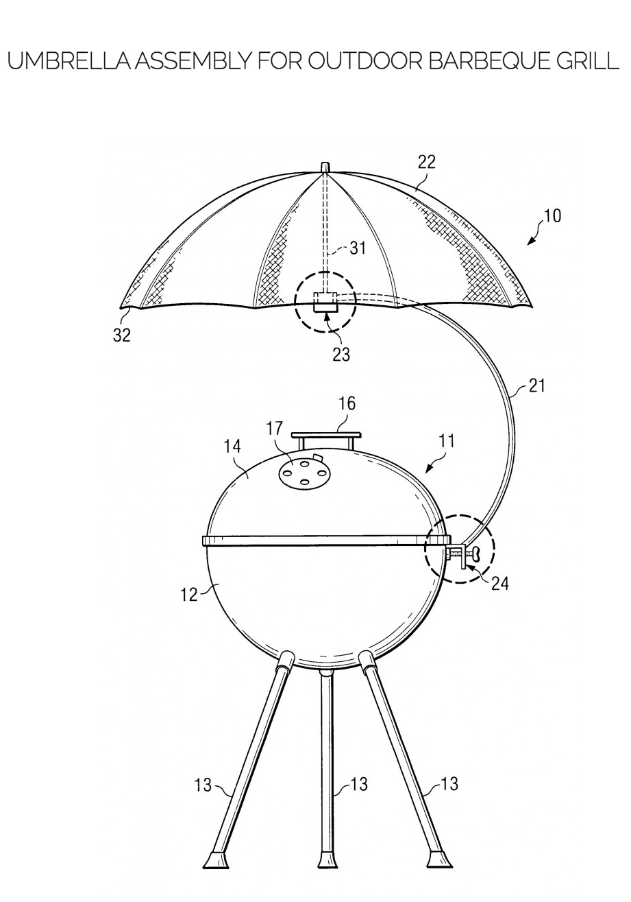 drawing - Umbrella Assembly For Outdoor Barbeque Grill Oe Tititivitit # L 224 12 13 113