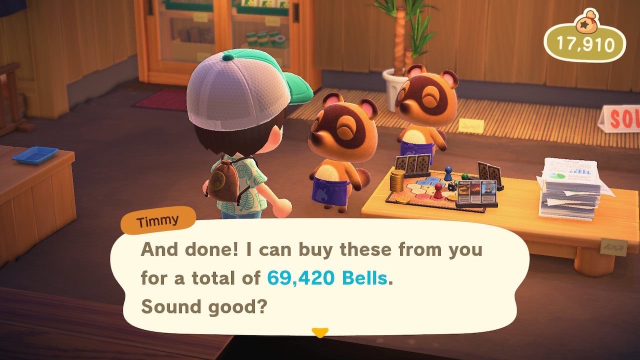 games - 17,910 Sol Timmy And done! I can buy these from you for a total of 69,420 Bells. Sound good?