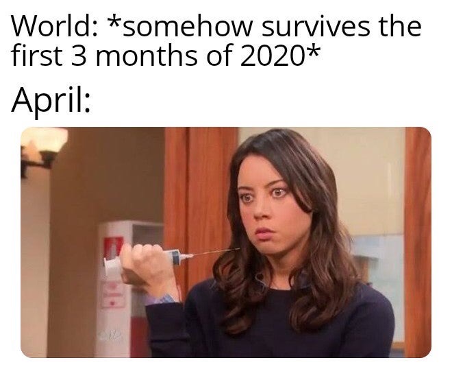 april ludgate - World somehow survives the first 3 months of 2020 April